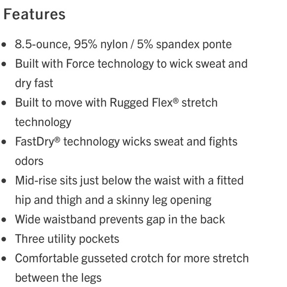 Carhartt Force Fitted Lightweight Utility Legging NWT - Picture 4 of 16